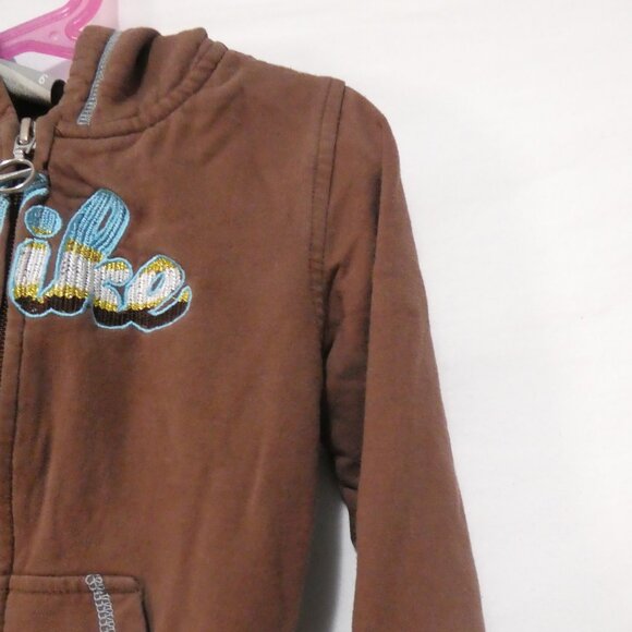 NIKE | size 6 | Brown Zip-Up Hoodie | Embroidered NIKE Logo - Picture 7 of 15